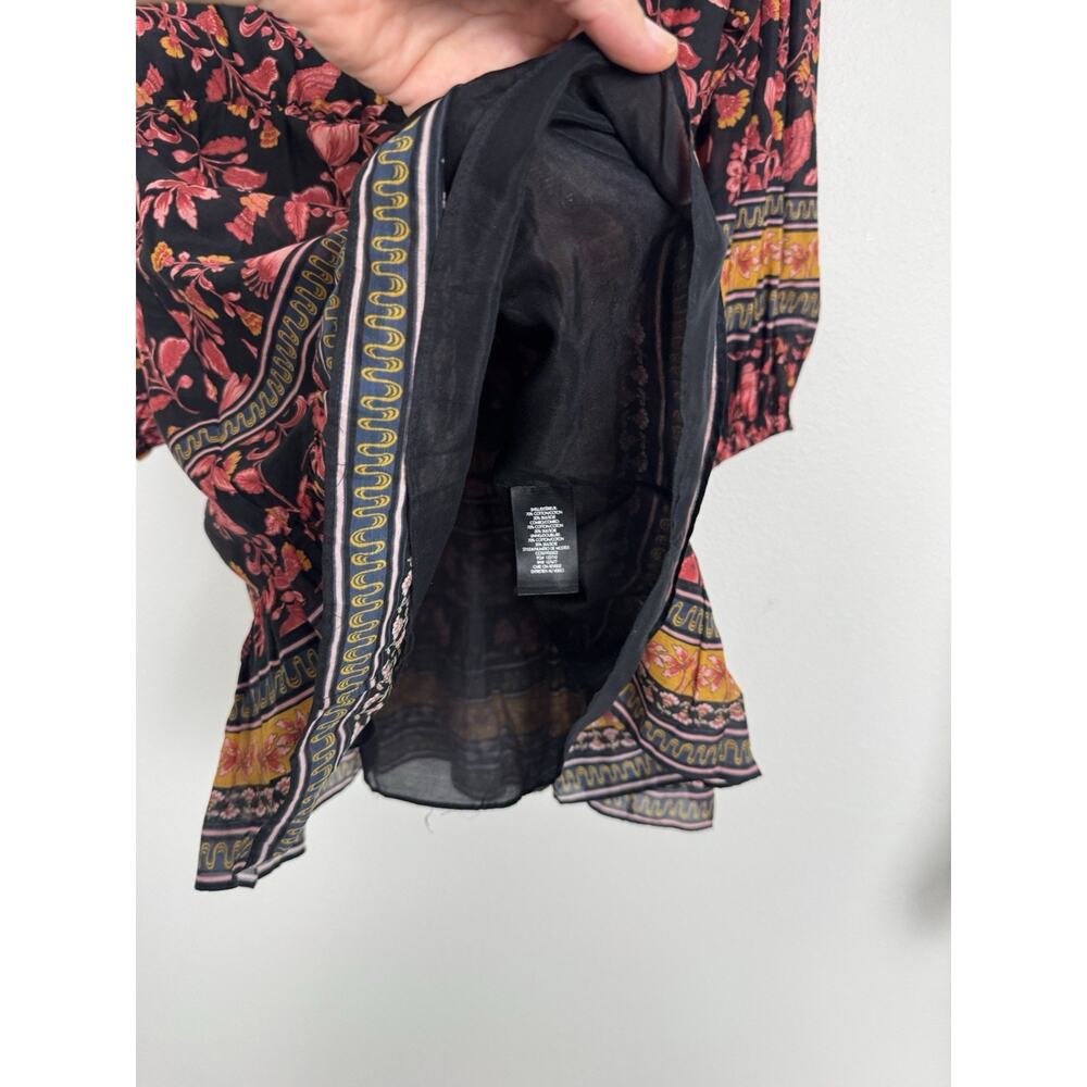 Alice + Olivia Floral Mini Dress Women’s 6 Mandarin Collar Balloon Sleeve Sedona - Picture 5 of 13
